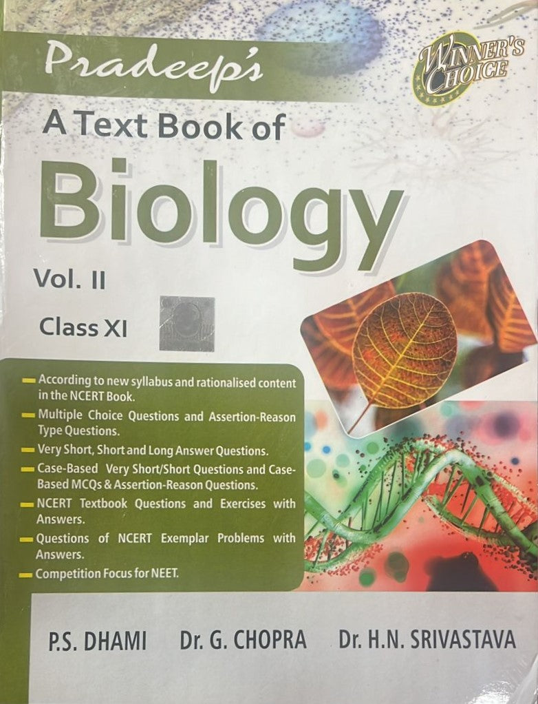 Textbook oif Biology  (vol.1 and Vol. 2 )Class-11
