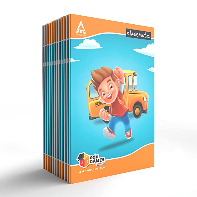 Classmate Hardcover - Single Line, 172 Pages, 240 mm x 180 mm - Pack Of 12